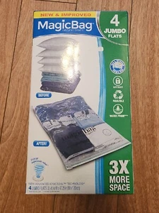 MagicBag Instant Space Saver Set of 4 Jumbo Flats Storage Airtight Bags Reusable - Picture 1 of 5