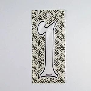 NOS White Black ZERONINE Number 1 Old School BMX One Plate Decal Sticker Haro - Picture 1 of 10
