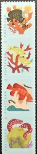 Postkarten Briefmarken 2019 Fisch Aale Koralle 4er Set - Bild 1 von 2