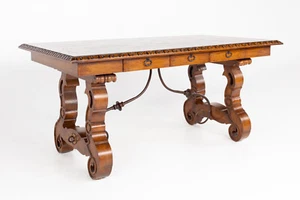 Contemporary Patchwork and Iron Writing Desk - Picture 1 of 10