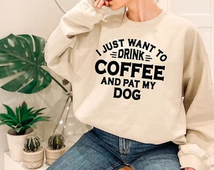 Dog and Coffee Lover Sweatshirt, Fur Mama Crewneck, Animal Lover, Dog Mama - Picture 1 of 10