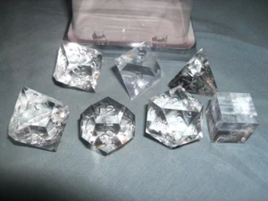 VINTAGE - "DIAMOND" 7-PIECE GEM DICE SET BY GAMESCIENCE (RARE COMPLETE SET!!!) - Picture 1 of 7