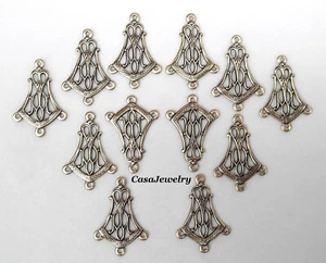 #1116 ANTIQUED GOLD FILIGREE 4 RING CONNECTOR - 12 Pcs - Picture 1 of 2