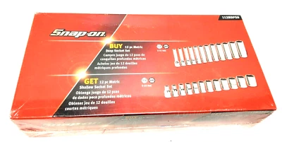 NUEVO Juego de enchufes profundos poco profundos métricos de 6 puntos Snap-on 24 piezas 1/4"dr 112TMMY 112STMMY Foto 1 de 4