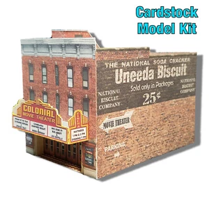 Z Scale or N Scale Building Movie Theater - Pre-Cut Cardstock Kit MT1 - Bild 1 von 14