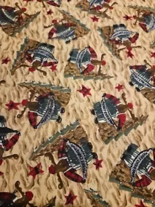 Christmas Moose Tree Rustic Cotton Fabric Sew Quilt Craft 45” W x 64” L - Picture 1 of 10