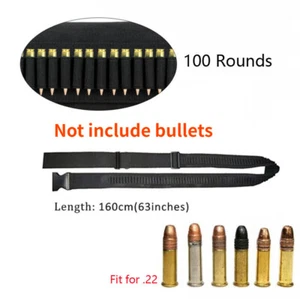 100 Round Ammo Belt Sling Shell Holder Rifle Bullet Cartridge .22LR - Picture 1 of 7