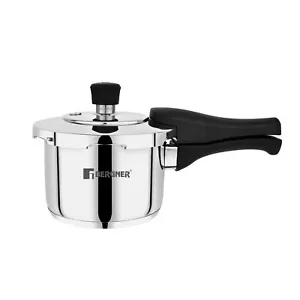 Bergner Pura Stainless Steel Pressure Cooker with Outer Lid, 1.5 Ltr- Free Ship - Picture 1 of 4
