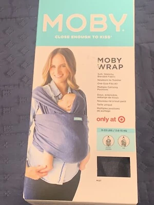 MOBY WRAP Portabebés Clásico “Niebla” 8-33 Lbs OSFA Azul Denim Look Foto 1 de 4