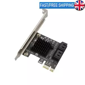 4 Port SATA III to PCIe PCI Express 3.0 X1 6Gbps Expansion Card Adapters for HDD - Picture 1 of 6