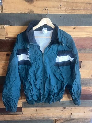Vintage 90s Pro Spirit Green colored Full Zip Windbreaker Jacket Retro Size L Foto 1 de 4