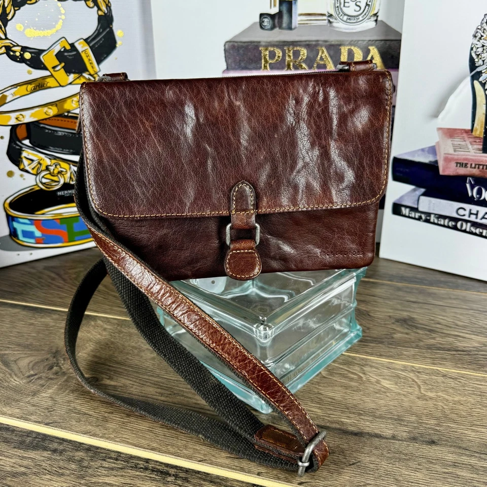 Bolso Bandolera Jack Georges Voyager Cuero Marrón #7610 Foto 1 de 4