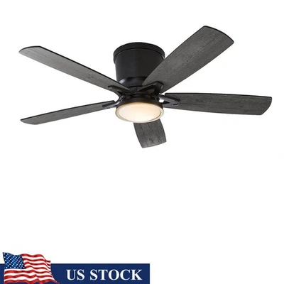 52 Inch Hugger Ceiling Fan LED Light Kit 5 Reversible Blades Remote Control New - Image 1 of 4