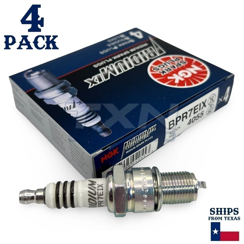 4 PC NGK 4055 BPR7EIX Iridium IX Spark Plugs for XS62DP XS62 WR5DS W5DPX - Image 1 of 3