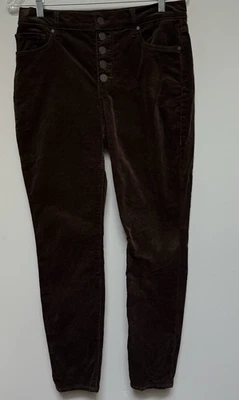 CABI Womens Brown Corduroy Pants Button Fly #4319 Size 6 Skinny Leg Stretch - Image 1 of 4