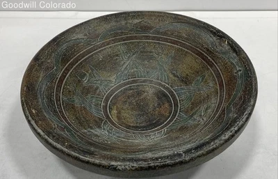 Handmade Rustic Engraved Clay Bowl - Image 1 of 4