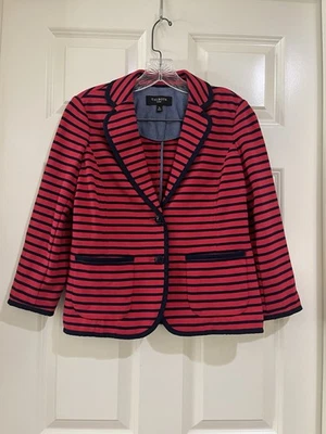 talbots women red 100% cotton blazer size SP - Image 1 of 4