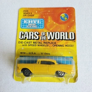 Ertl Cars of the World yellow ‘57 Chevy new (package wear; cracked bubble) - Picture 1 of 20