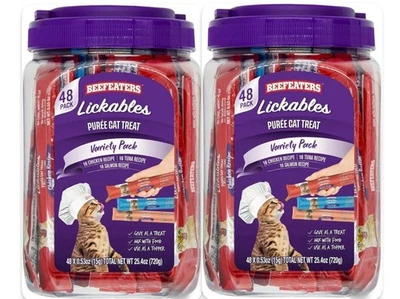 (2 PACK) Beefeaters Gourmet Cat Treats Puree Variety Salmon Tuna Chicken - Image 1 of 4