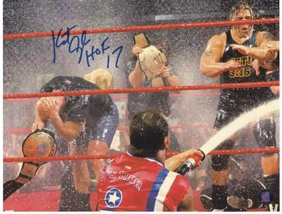 Kurt Angle Signed 8.5x11 WWE Pro Wrestling Promo Photo WWF Wrestler Olympic 4 - Image 1 of 3