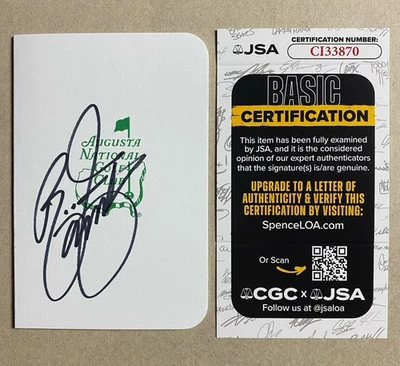 RICKIE FOWLER AUTOGRAPH AUGUSTA NATIONAL MASTERS SCORECARD PGA JSA CI33870 - Image 1 of 2