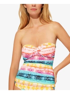 BLEU Women's Blue Removable Strap Rod Beattie Bandeau Tankini Swimsuit Top 4 - Picture 1 of 3
