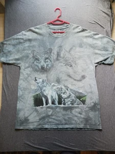 Vtg Back To Earth Tee Shirt Mens XL Gray Tie Dye Wolfpack Wolves 90’s Nature - Picture 1 of 21