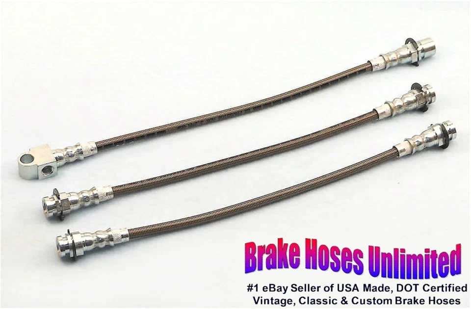 不锈钢制动软管套装 奥兹莫比尔 F85 / Cutlass / 442,1969 1970 1971 - 鼓 — 第 1/1 张图片