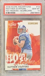 2009 Score Inscriptions #19 Matthew Stafford/100 Hot Rookies Scorecard PSA 10 - Imagen 1 de 2