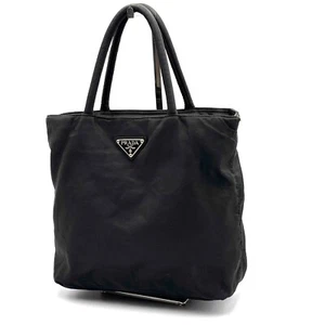 PRADA Handbag Tote Bag Tessuto Nylon Black Authentic - Picture 1 of 24