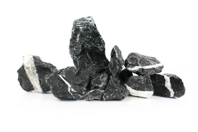 TM AQUATIX Aquarium Rock Stone Decoration Fish Tank DARK GREY 10kg Ready Set