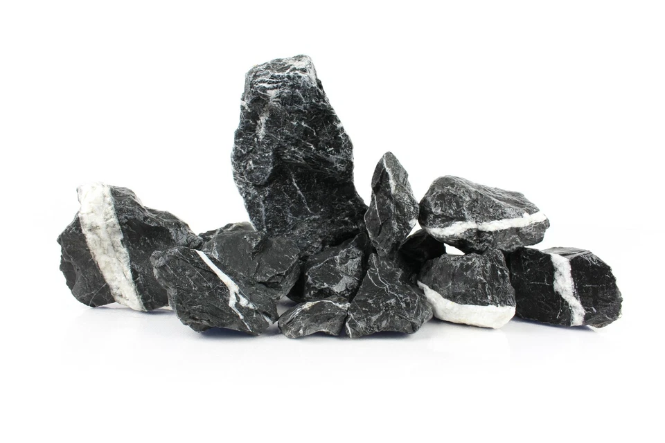 TM AQUATIX Aquarium Rock Stone Decoration Fish Tank DARK GREY 10kg Ready Set