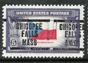 "Double Chicopee Falls MASS" Precancel 5 Cent Commemorative 1930's US 9E45 - Picture 1 of 2