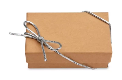 6-дюймовый металлический серебряный эластичный шнур 1/16 дюйма с бантом - Изображение 1 из 2