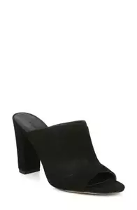 $295 - Vince Heath Black Suede Cross Strap Mule Sandal Size 8 - Picture 1 of 9