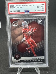 2022 Panini Mosaic Draft Picks - #77 Chris Olave (RC) PSA 10 - Picture 1 of 2