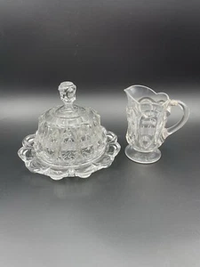 Antique US Glass Co. Compote & Cream Jug Set - Picture 1 of 7