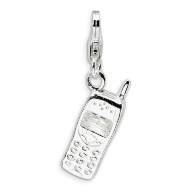 Charm Per Cellulare .925 Argento Sterling Click On Amore La Vita - Immagine 1 di 3