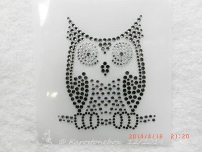 Hotfix Bügelbild Strass Tier Motiv Applikation kl. Eule Cr. Blk. Diamond 130609 - Bild 1 von 2