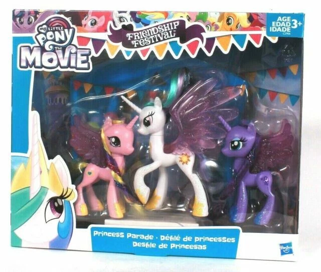 My Little Pony Princess Celestia 3" Glitter Unicorn Toys - Pack of 3