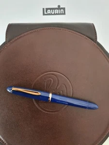 Pelikan / Laurin Kolbenfüller Füllhalter dunkelblau Stahlfeder ähnl. Pelikan 140 - Bild 1 von 6
