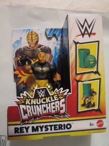 WWE Knuckle Crunchers ~ REY MYSTERIO ~ 3" ~ Figure with Garbage Can & Lid ~ NIB - Bild 1 von 8