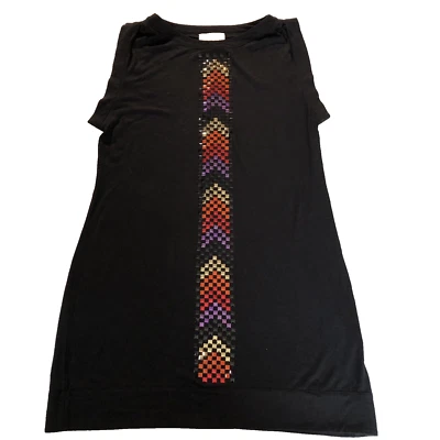 Baby Phat Dress 6Womens Black Sleeveless Studded Bodycon T Shirt Tunic Mini Y2k - Image 1 of 4