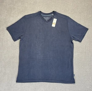 Tommy Bahama Shirt Mens Small V Neck Coastal Crest Island Zone Blue New - Picture 1 of 11