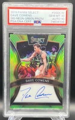 2019 Dave Cowens Panini Select Neon Green Prizm /99 - PSA 10 - Auto 10 #SG-DCW - Image 1 of 4