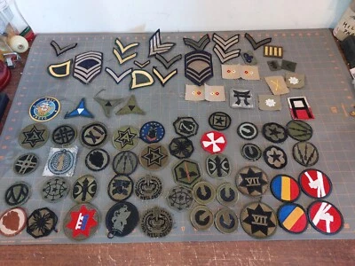 LOT OF MILITARY PATCHES Circle Triangle Chevrons Mixed at Least 64 - Image 1 of 4