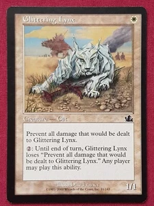 Magic The Gathering PROPHECY GLITTERING LYNX white card MTG - Imagen 1 de 2