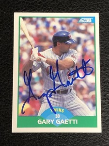GARY GAETTI 1989 SCORE SIGNED AUTOGRAPHED CARD #8 MINNESOTA TWINS