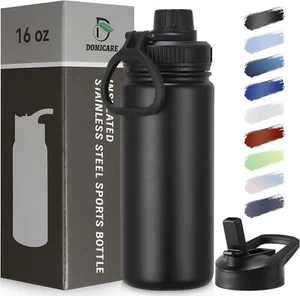 16 Oz Kids Water Bottle For School Stainless Steel Double Wall Vacuum Insulated - Picture 1 of 6