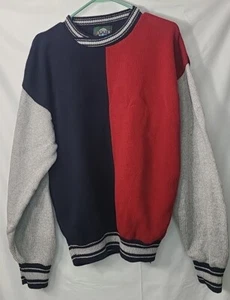 Vintage Jantzen Mens Sweater Color Block Coastal Pullover Made In USA Size XL - Picture 1 of 9